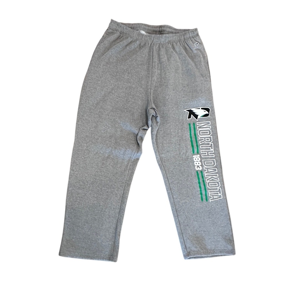 Blue 84 North Dakota Fighting Hawks Mens Large Gray Lounge Sweatpants  **NEW**